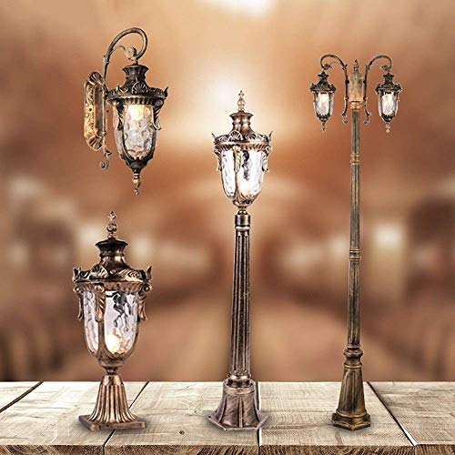 Wall Light Wall Lamp Sconce Light Bracket Light Vintage Bronze Finish Pillar Post Column Lamp Outdoor Waterproof Aluminum Glass Wall Lantern Light Lawn Table Lamp European Retro Landscape Patio Path