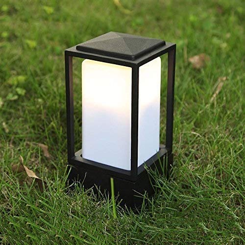 XAJGW Acrylic Square Small Lawn Table Lamp Die-cast Aluminum Black Outdoor Garden Lantern Courtyard Patio Traditional E27 Small Pillar Exterior Post Lantern