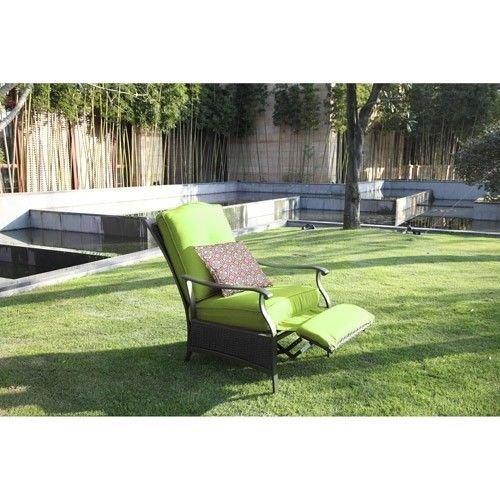 Providence Outdoor Seating Living Backyard Patio Lawn Garden Furniture Recliner Wicker Chair Green Weather-proof Powder Coated Steel Frame Comfortable
