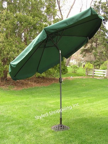 9 Foot Deluxe Forest Green Aluminum Outdoor Patio Deck Commercial Umbrella Tilt