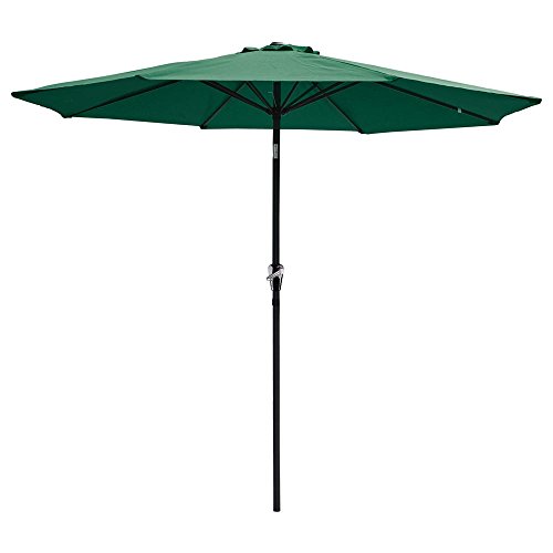 9ft Aluminum Outdoor Patio Umbrella W Crank Tilt Deck Market Yard Beach Pool Cafe green