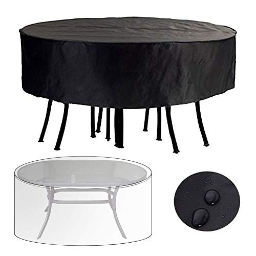 AWSAD Garden Furniture Covers Patio Furnishing Protection Case Round Tarpaulin Dust-Proof Outdoor 19 Sizes Color  Black Size  255x95CM