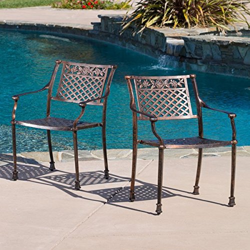 Christopher Knight Home Sebastian Cast Outdoor Chair Set of 2
