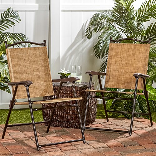 Folding UV-resistant Outdoor Chairs Set of 2