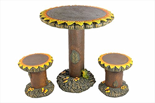 NorthLight Sunflower Table And Chair Novelty Garden Patio Furniture Set - 3 Piece