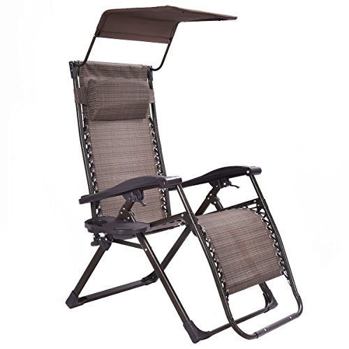 Goplus&reg Foldable Zero Gravity Chair Lounge Patio Outdoor Yard Recliner W Sunshadetray 1