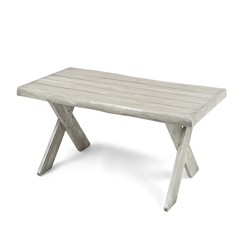 Christopher Knight Home 304413 Irene Outdoor Acacia Wood Coffee Table Sandblast Light Grey