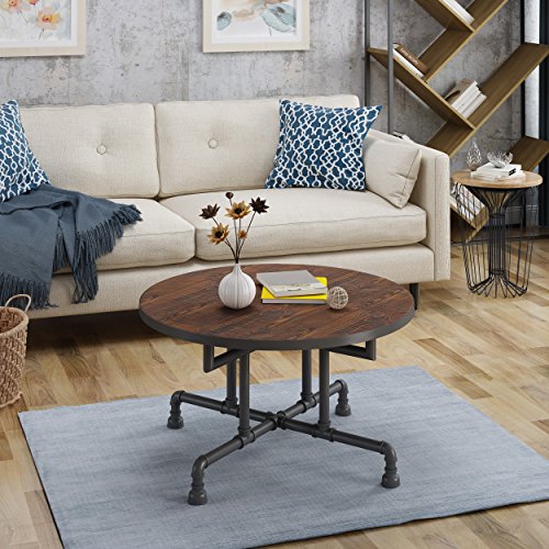 Christopher Knight Home Cytheria Industrial Faux Wood Coffee Table Dark BrownBlack
