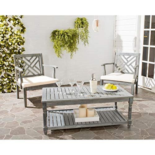 Outdoor Living Oakley Ash Grey Acacia Wood Coffee Table - 433 X 236 165 Country Rectangle Weather Resistant