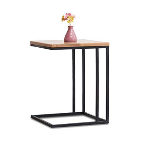 Side Tables All Solid Wood Coffee Table Living Room ins Wrought Iron Square Leisure Table Sofa Side Desk Bedroom Bedside Desk Tables Color  Wood Size  383850cm