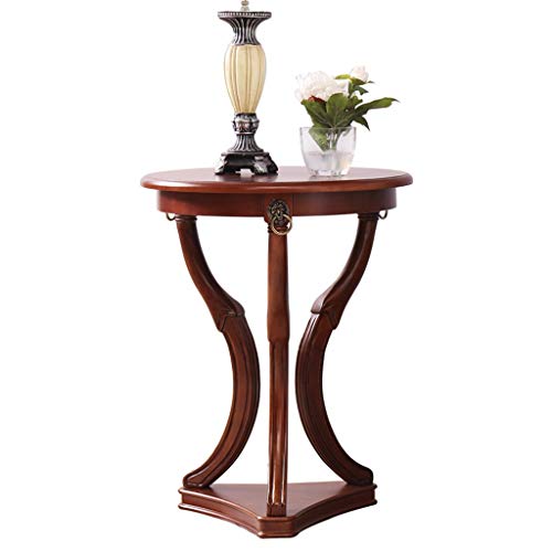 Side Tables Side Table Oak Light Luxury Round Table Garden Solid Wood Coffee Table Balcony Mini Creative Corner Table Environmentally Friendly Material  Color  Brown  Size  495635 cm 