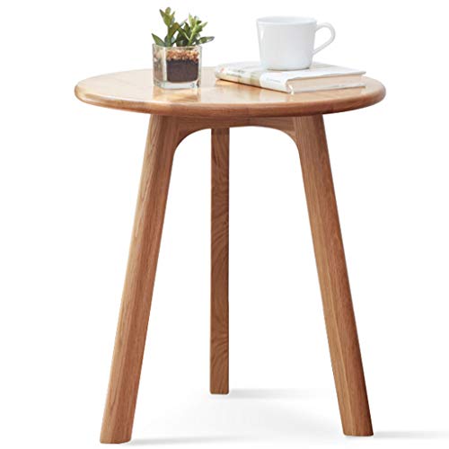 Side Tables Side Table Study Room Solid Wood Coffee Table Modern Minimalist Small Round Table Oak Stable and Beautiful Environmentally Friendly Spraying Color  Wood Color Size  4550cm