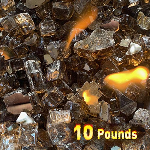 EasyGoProducts EGP-GLS-CPR-10 EasyGo Product Decorative Fire Pit Glass Rocks - Tempered High Luster Copper