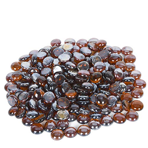 GasSaf 34 Inch Glass Fire Rocks Drop Beads for Gas Fire Pit Fireplace Replaces Existing Gas Logs Lava Rocks10 PoundAmber Luster
