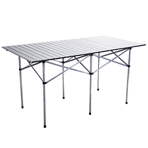 Giantex Roll Up Portable Folding Camping Square Aluminum Picnic Table wBag 55 