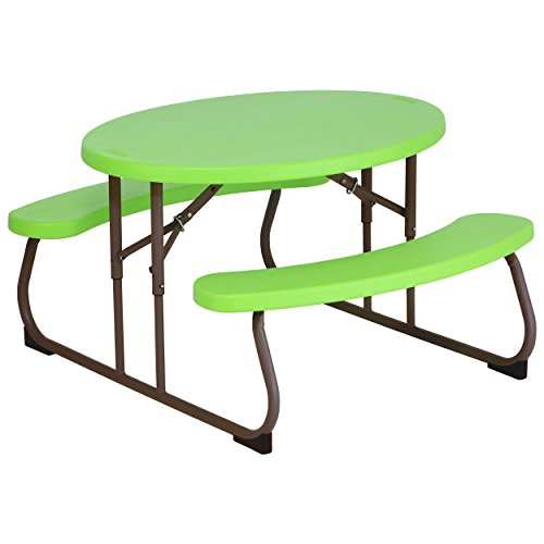 Lifetime 60132 Childrens Oval Picnic Table Lime Green