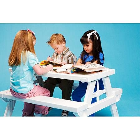 KidNic Childrens Picnic Table White