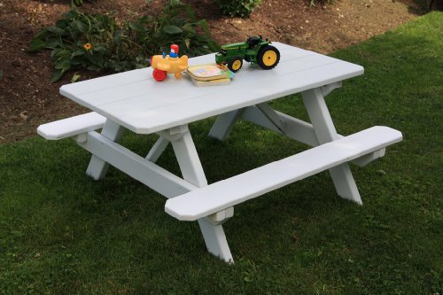 Kids Picnic Table Childrens Outdoor Pine Table Amish Made USA - Caribbean Blue