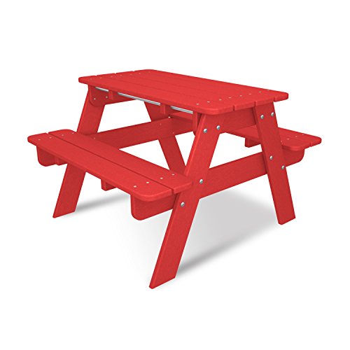 POLYWOOD KT130SR Kids Picnic Table Sunset Red