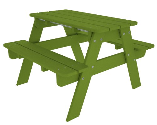 POLYWOOD Outdoor Furniture Kid Picnic Table Lime-Recycled Plastic Materials