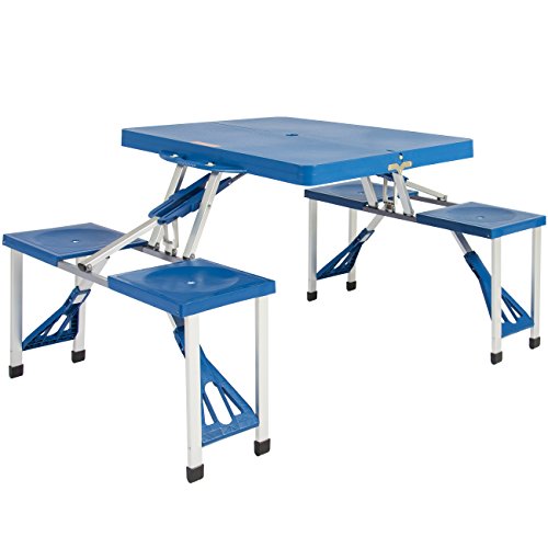 Best Choice Products Kids Outdoor Portable Plastic Folding Picnic Table Camping with 4 Seats
