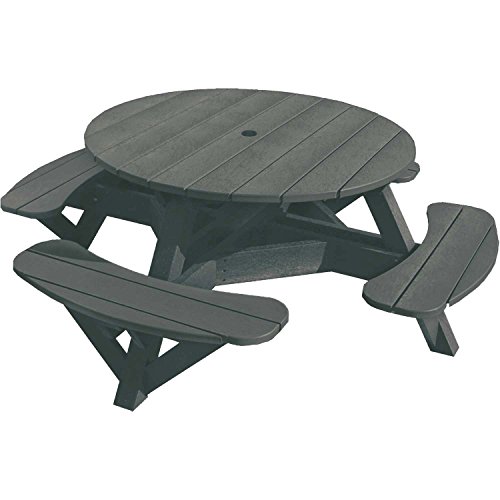 CR Plastic Generations 51 in Round Recycled Plastic Picnic Table