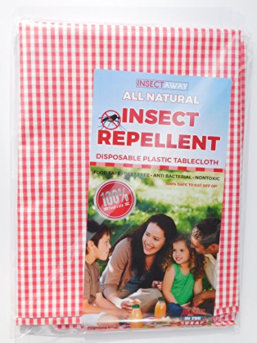 Insect Away All Natural Insect Repellent Disposable Plastic Picnic Table Cloth 52x108 - TWO PACK