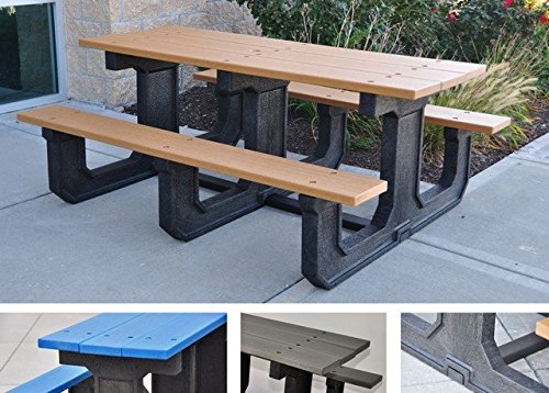 Jayhawk Plastics Park Place Recycled Plastic Picnic Table - 6L - Cedar - Cedar