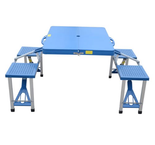 Outdoor Folding Plastic Picnic Table Garden Party Camping Time with 4 Seats