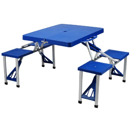 Picnic at Ascot Portable Folding Outdoor Picnic Table with 4 Seats - Royal Blue