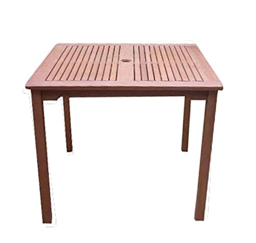 Premium Dining Table Outdoor Tables for Picnic Patio or Pool in Modern Wood Square Contemporary Solid Wooden Design