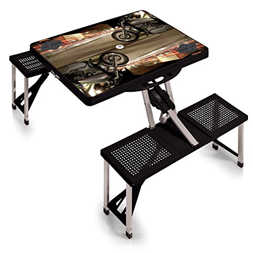 Picnic Time Harley Davidson Portable Folding Table With 4-seater
