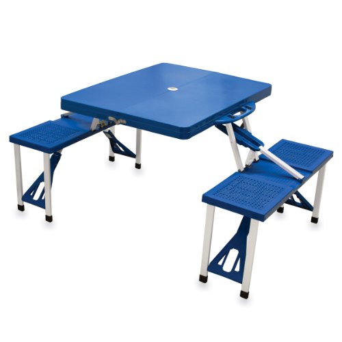 Picnic Time Portable Folding Picnic Table with Seating for 4 Blue