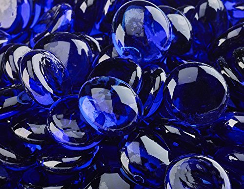 1/2" Fire Glass Beads For Indoor Or Outdoor Fire Pits Or Fireplace 10 Pounds (deep Sea Blue)