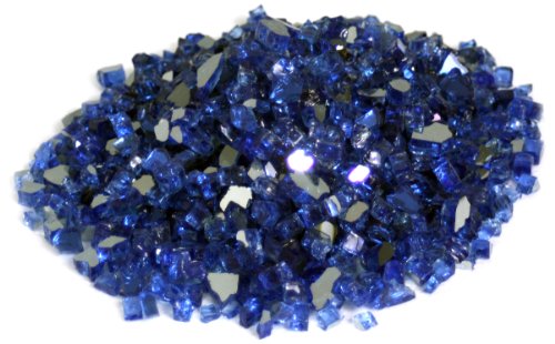 American Fireglass 10-pound Reflective Fire Glass With Fireplace Glass And Fire Pit Glass, 1/4-inch, Cobalt Blue