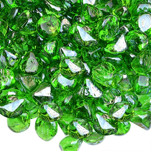 Onlyfire Reflective Fire Glass Diamonds For Natural Or Propane Fire Pit, Fireplace, Or Gas Log Sets, 10-pound,