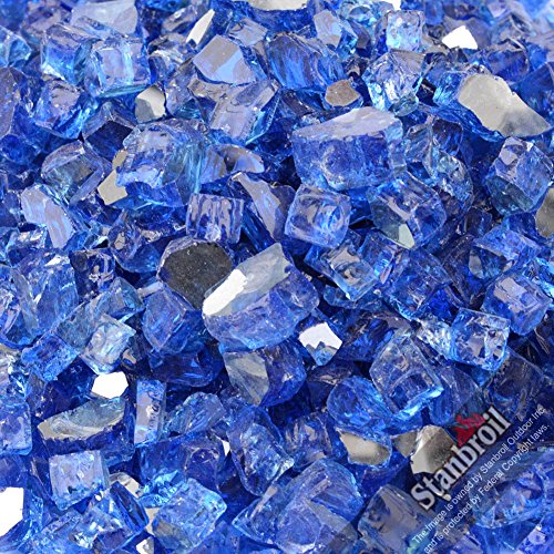 Stanbroil 10-pound 12 inch Fire Glass for Fireplace Fire Pit Cobalt Blue Reflective