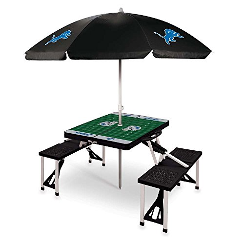Detroit Lions Picnic Table With Umbrella Black