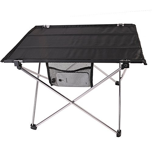 Portable Aluminum Roll Up Folding Table Outdoor Camping Picnic Table Ultra-light silver