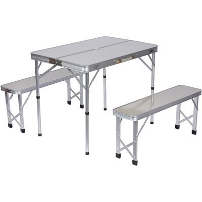 3 Piece Aluminum Outdoor Folding Picnic Table Set