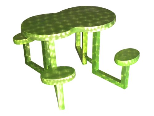 OFAB Custom Theme Tables 337A0017 Kids Serpentine Aluminum Picnic Table Lime Translucent