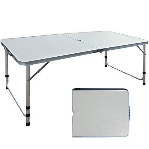 Uenjoy Folding 4ft Camping Table Potable Adjustable Picnic Dining Outdoor Aluminum