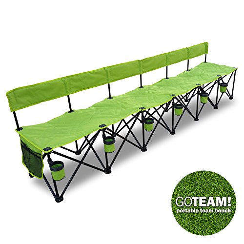 Goteam Pro 6 Seat Portable Folding Team Bench - Green