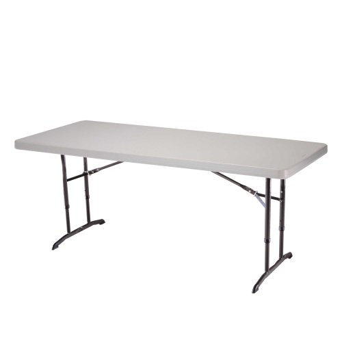 Lifetime 22920 Height Adjustable Folding Utility Table 6 Feet Almond