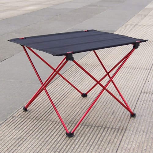 DocoolerÂ Portable Foldable Folding Table Desk Camping Outdoor Picnic 7075 Aluminium Alloy Ultra-light Black Red