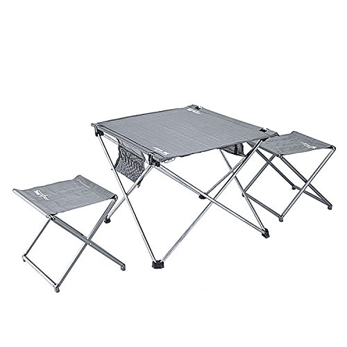 Lightweight Folding Table and Stools in a Carrying Bag-Pretty Handy- Aluminum Portable Table Stools Foldable Outdoor Table Stools for Camping Beach Picnic Patio Fishing Indoo