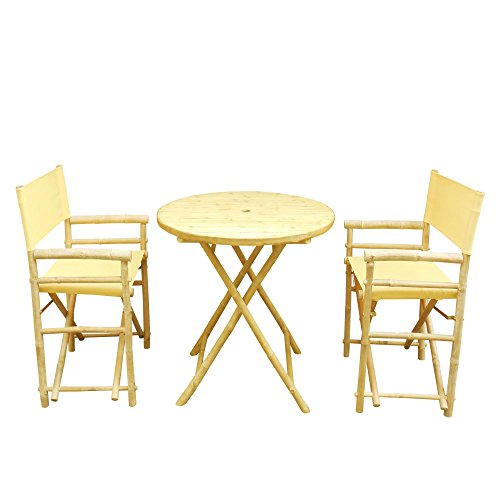 Phat Tommy Foldable Bistro Set With Round Table Set Of 2 Yellow