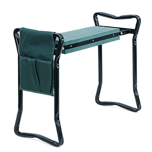 Songmics Foldable Kneeler And Garden Seat Portable Stool With Eva Kneeling Pad And Tool Pouch Uggk49l