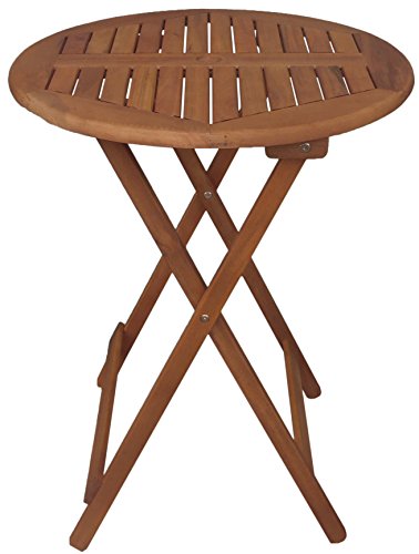 Zen Garden Eucalyptus Foldable Round Table Size - 235&quotdia X 29&quotheight Teak Wood Finish