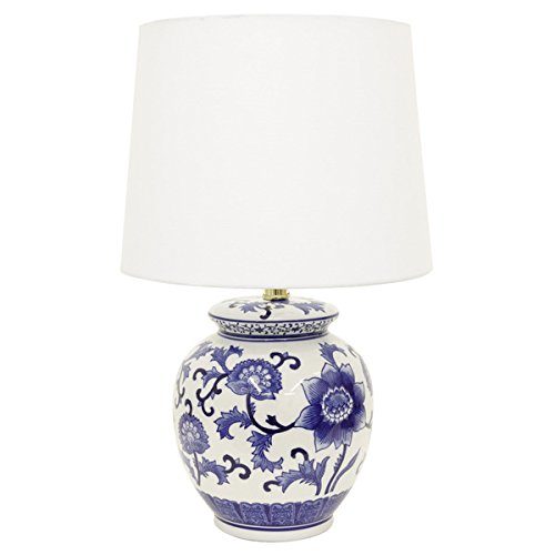 Decor Therapy BlueWhite Ceramic Table Lamp